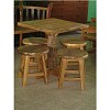 TEAK SMALL TABLE WITH 4 STOOLS